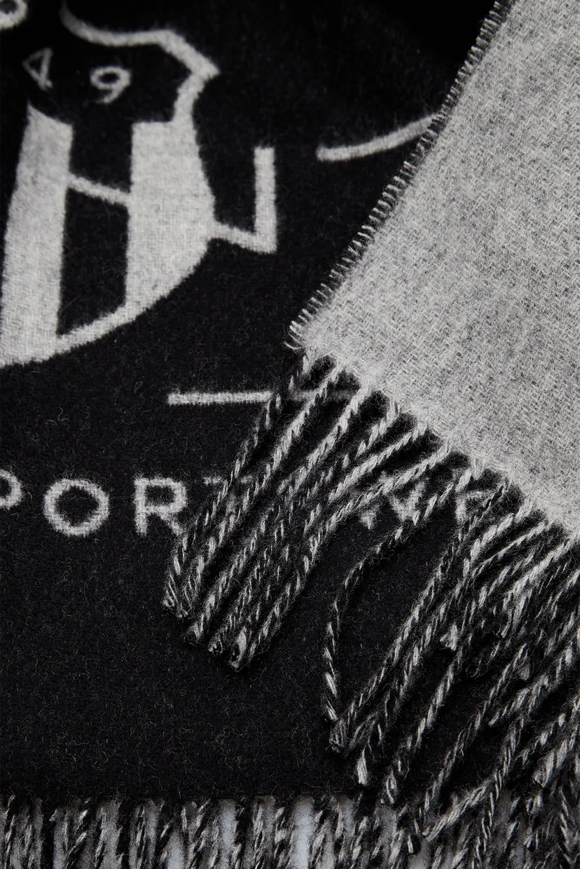 Мужской черный шерстяной шарф TONAL ARCHIVE WOVEN SCARF 3