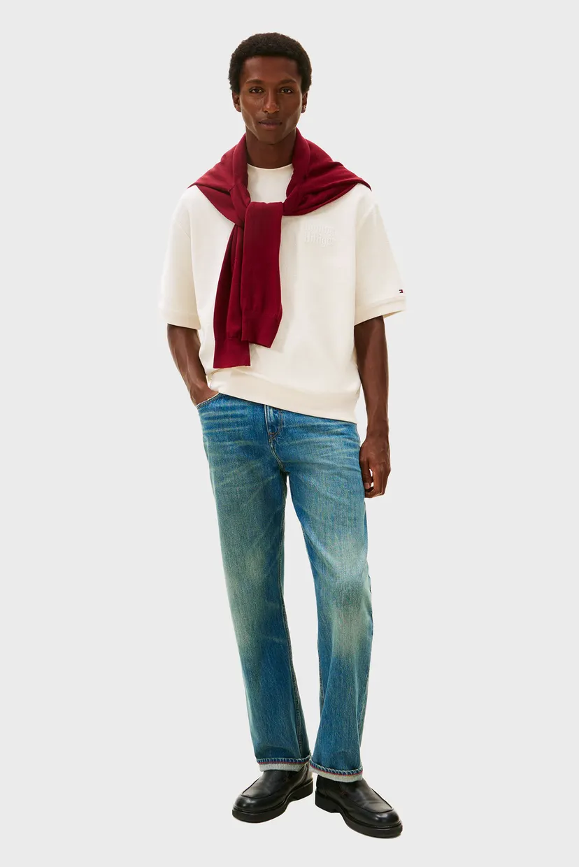 Мужская белая футболка REVERSED TERRY SS Tommy Hilfiger MW0MW41430