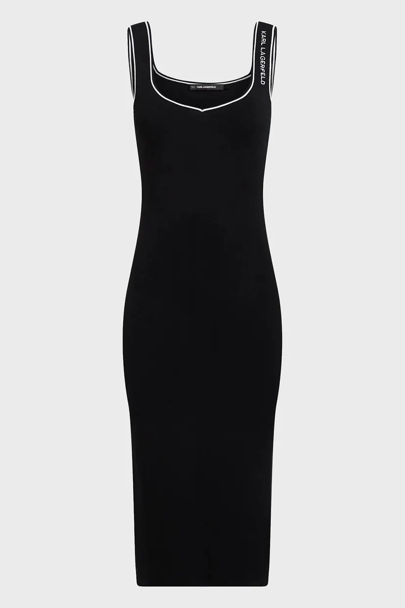 Женское черное платье KNIT BODYCON DRESS 5