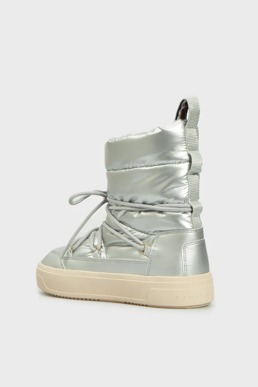 Женские серебристые дутики LACE-UP METALLIC SNOWBOOT 5