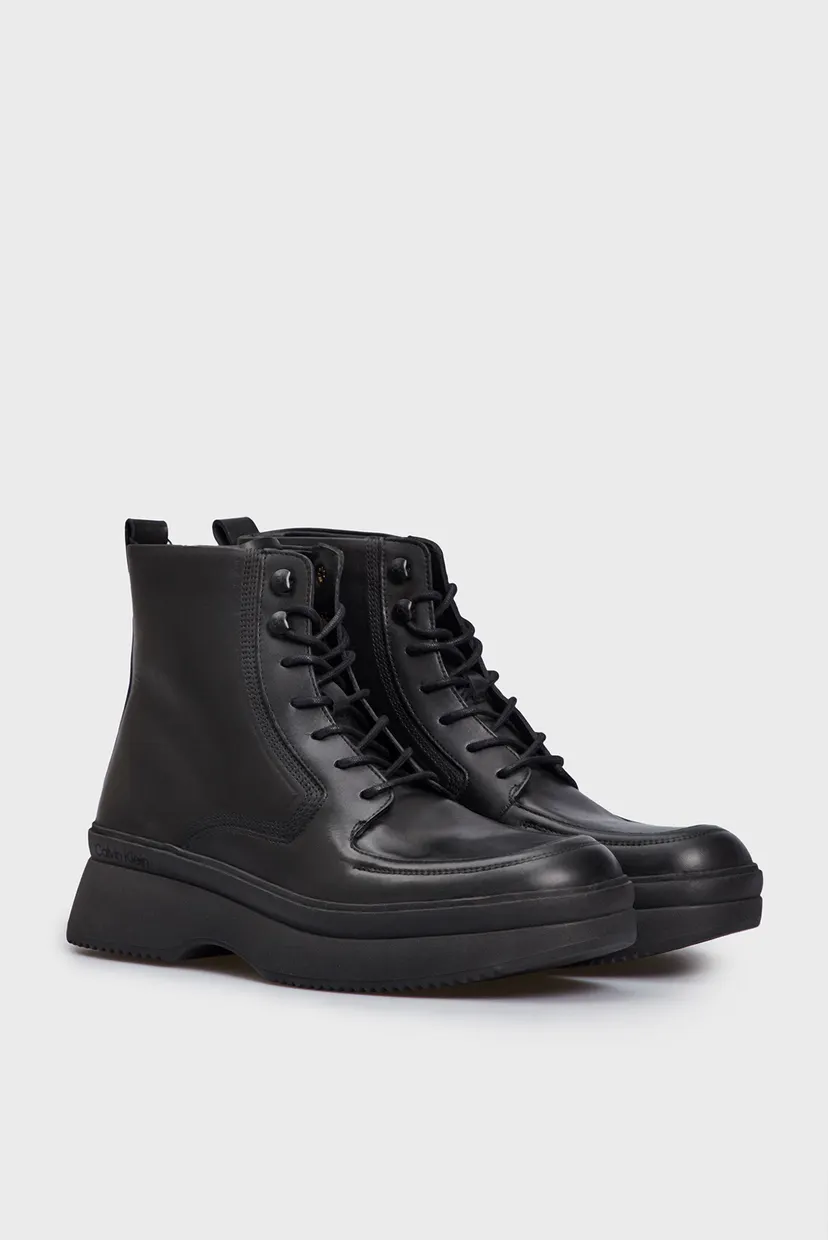 Мужские черные кожаные ботинки LACE UP 3