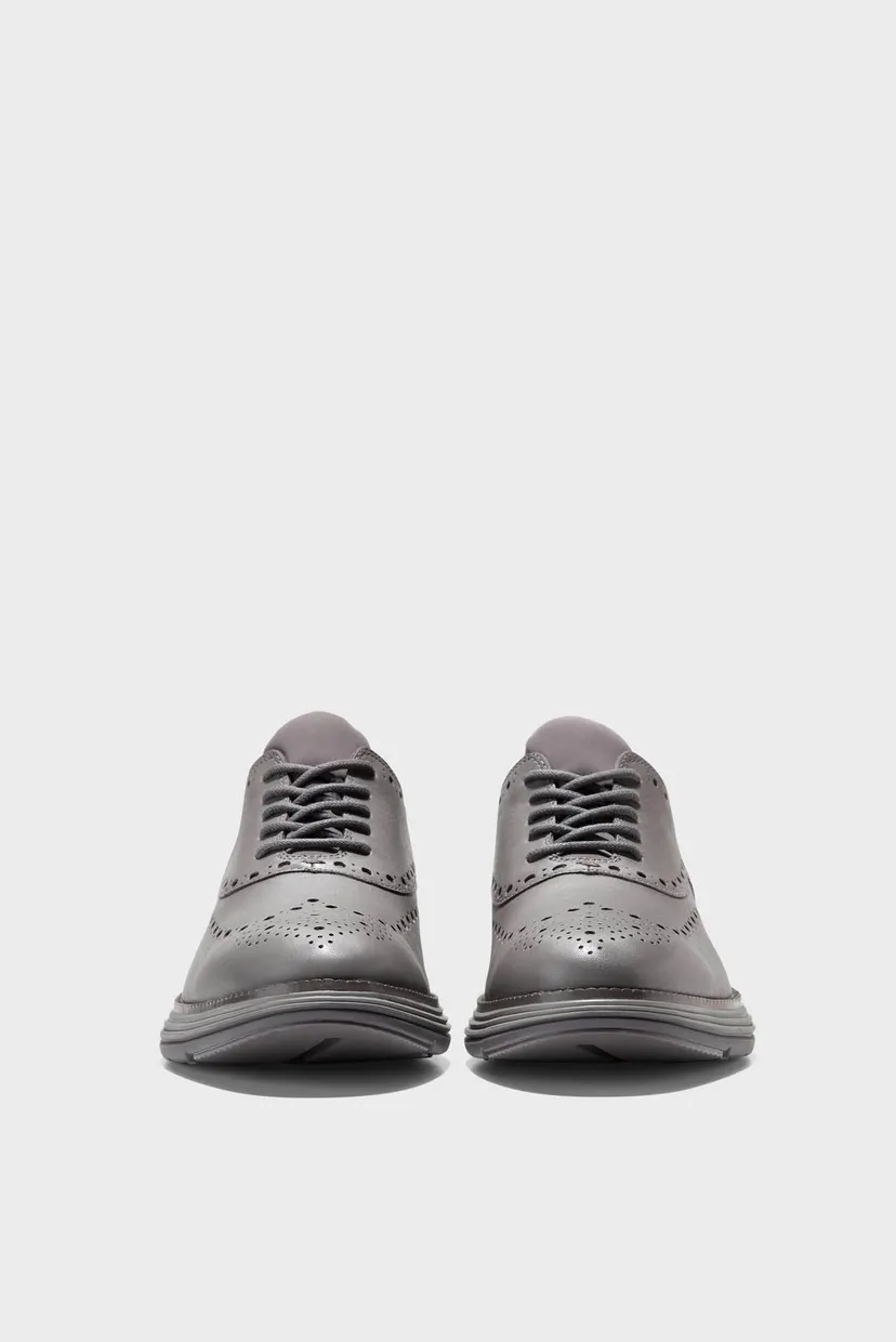 Чоловічі сірі шкіряні броги ØriginalGrand Ultra Waterproof Wingtip Oxford 4