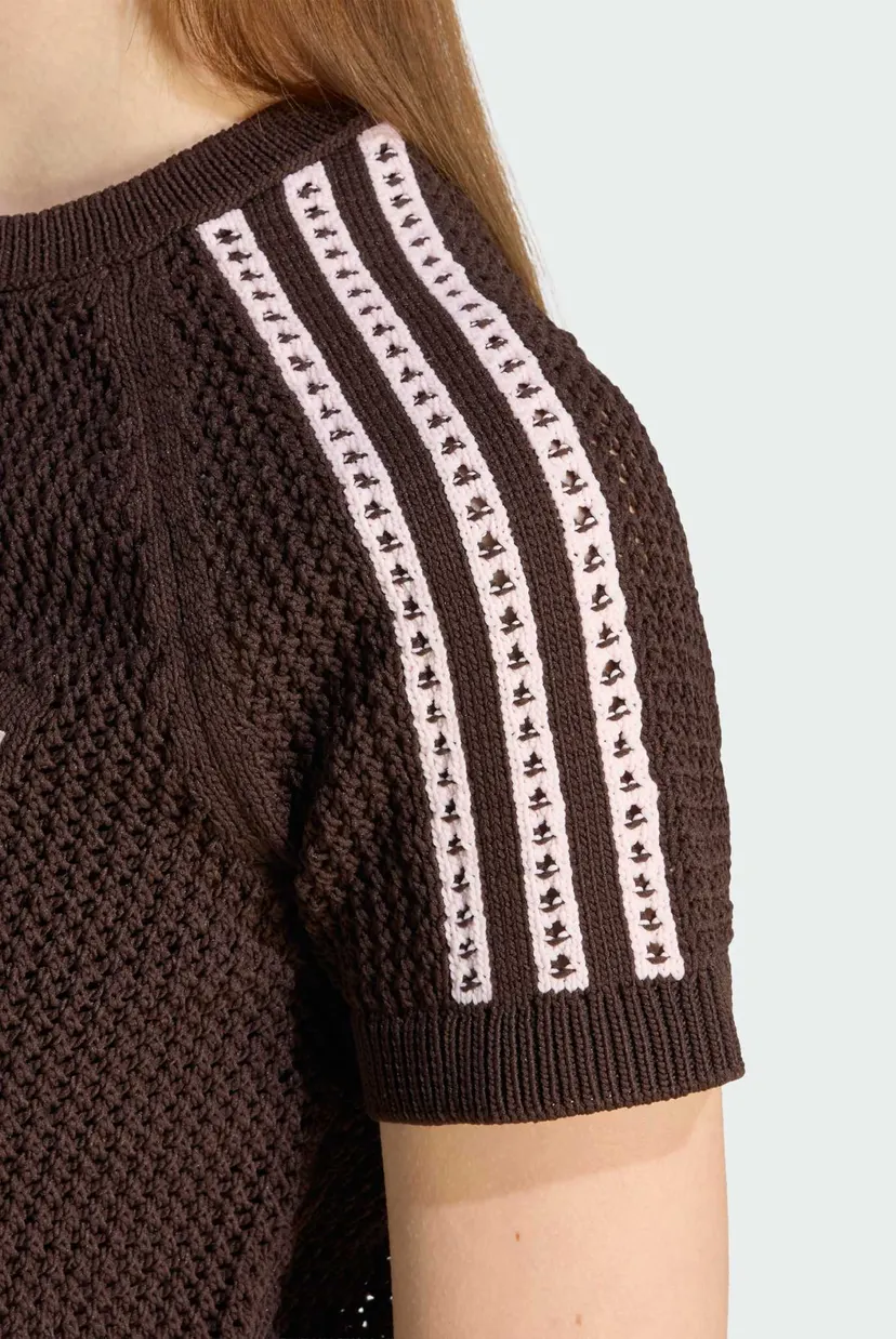 Жіноча коричнева футболка KNITTED CROCHET CALI 5