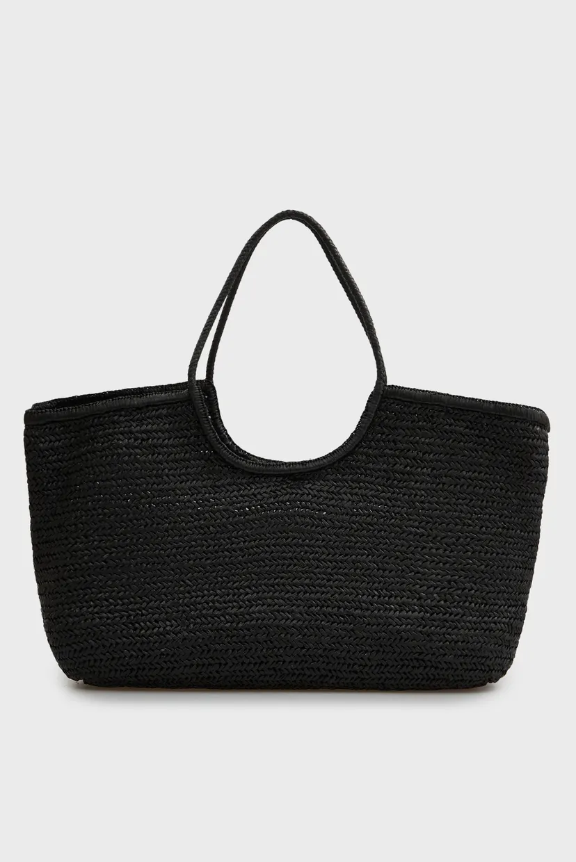 Женская черная сумка ELEV MAXI RAFFIA 4