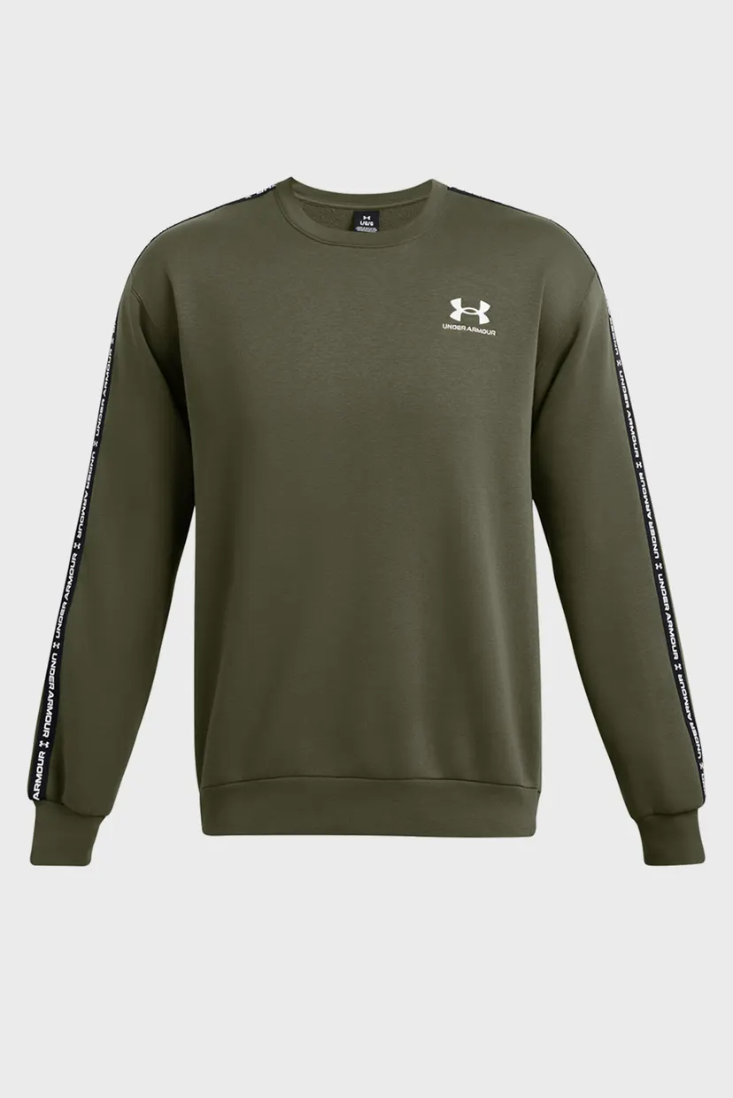 Чоловічий зелений світшот UA Icon Fleece Crew Taping 5