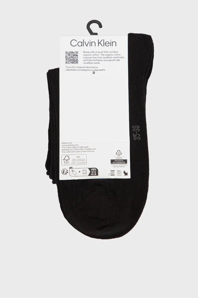 Женские черные носки (2 пары) CK WOMEN SHORT SOCK  ROLL TOP 3