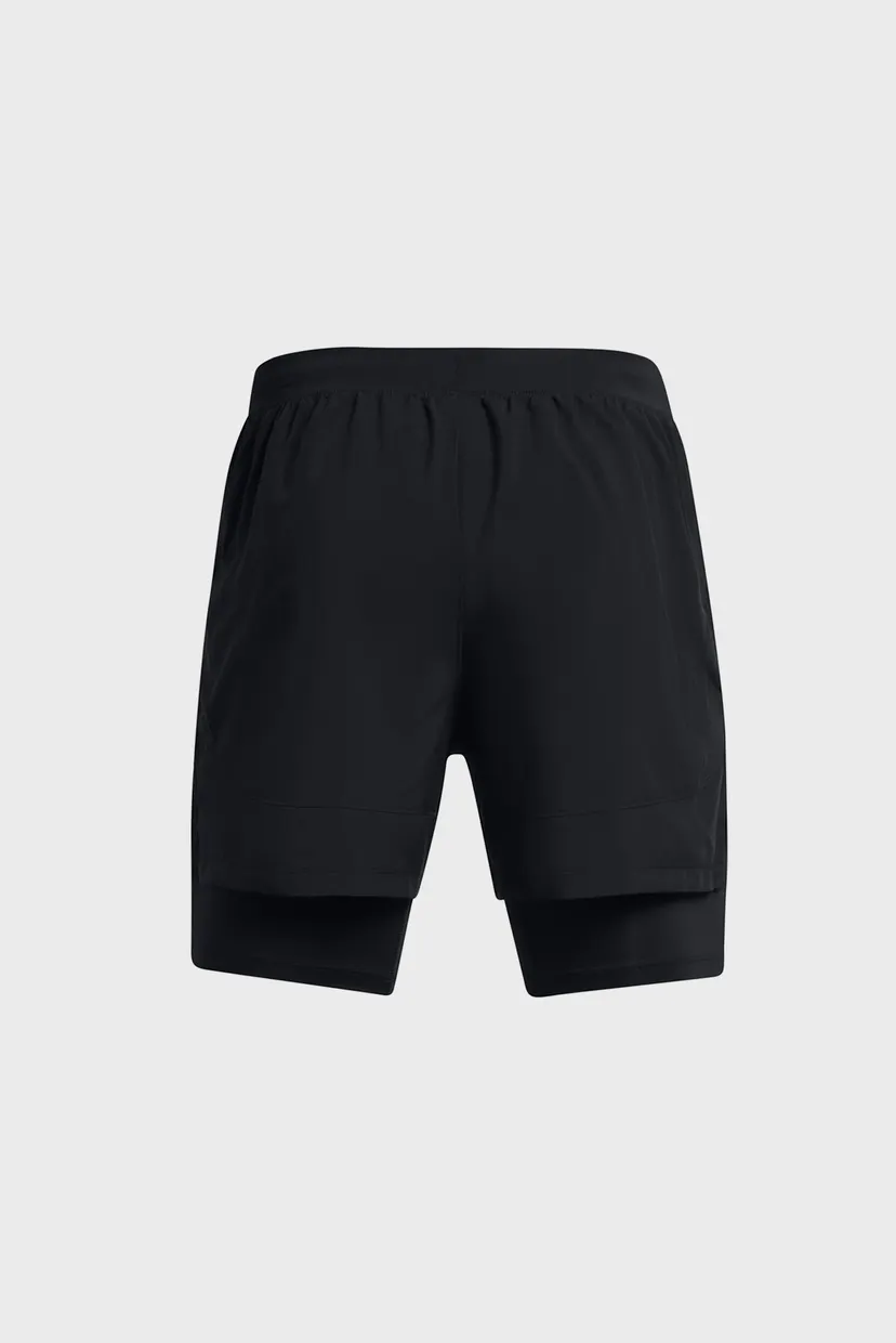 Мужские черные шорты UA LAUNCH 5'' 2-IN-1 SHORT 7