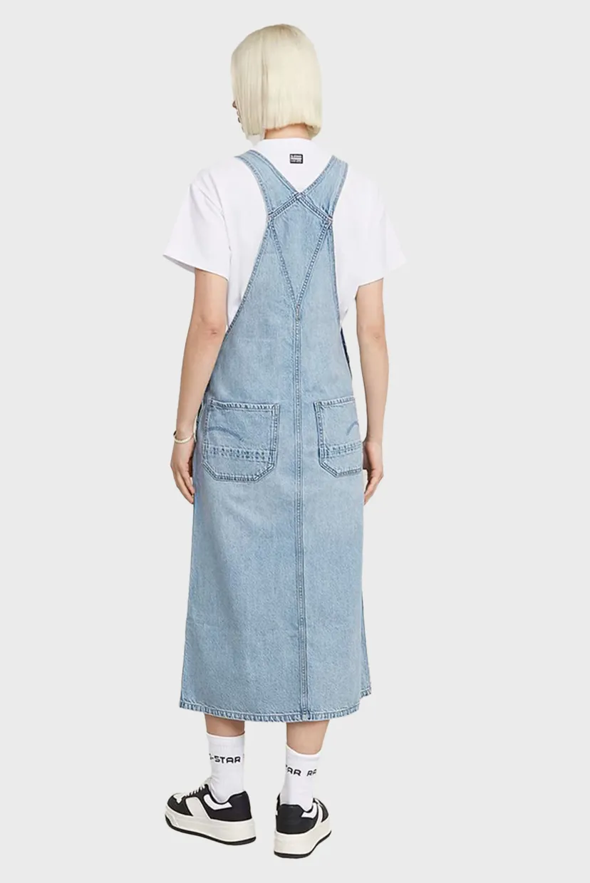 Женский голубой джинсовый сарафан Dungaree Dress 4