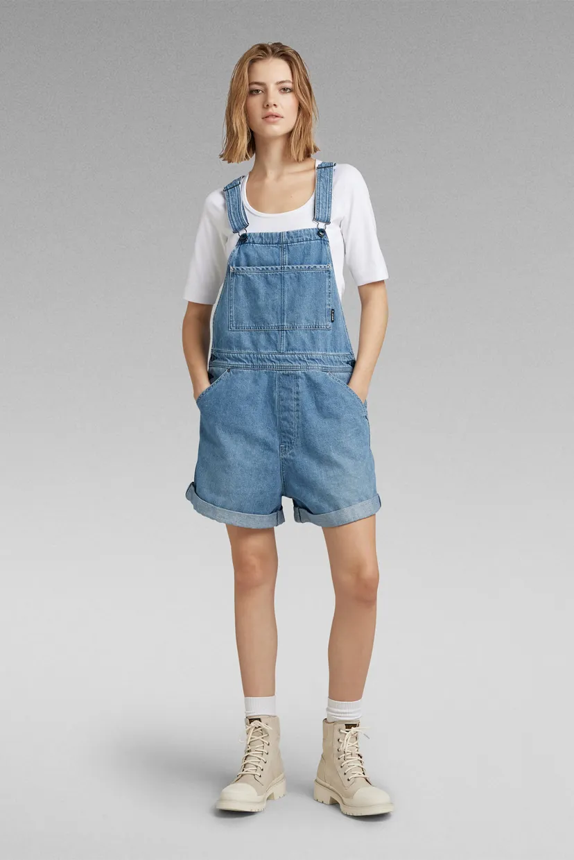Женский синий джинсовый комбинезон Faeroes Short Overall 4