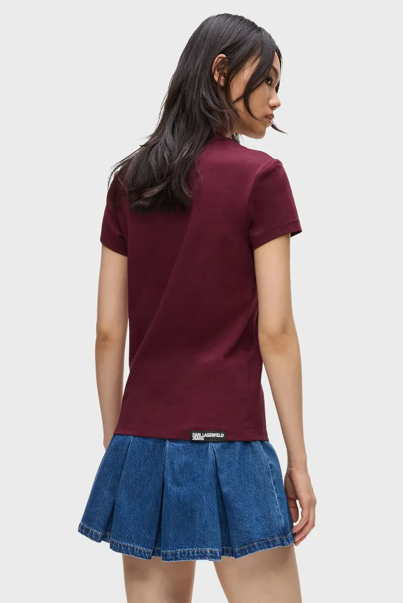 Женская бордовая футболка slim ss tee 3