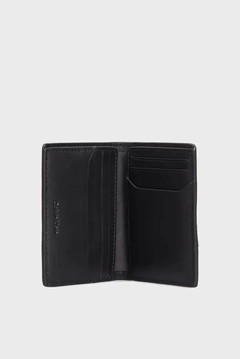 Чоловічий чорний шкіряний гаманець CK MUST BIFOLD 10CC 4