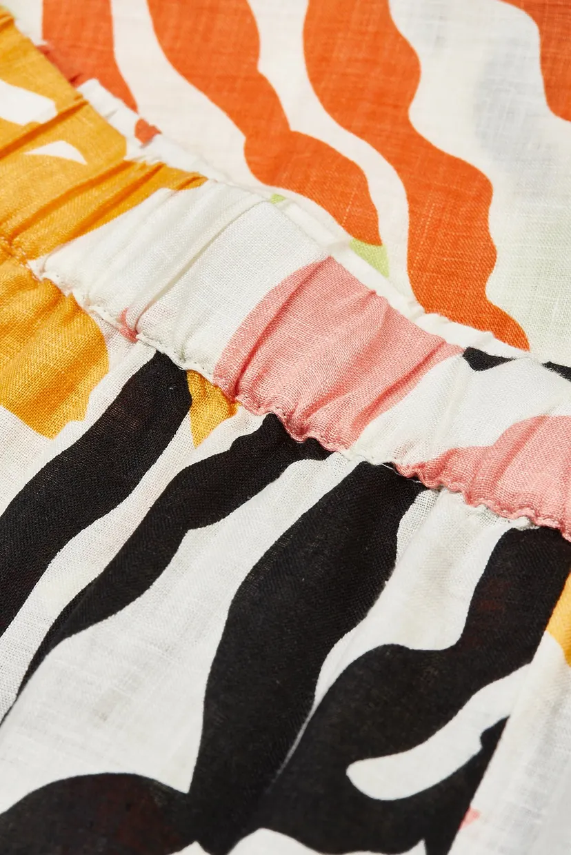 Жіноча лляна спідниця з візерунком REL MID PALM PRINT LINEN 4