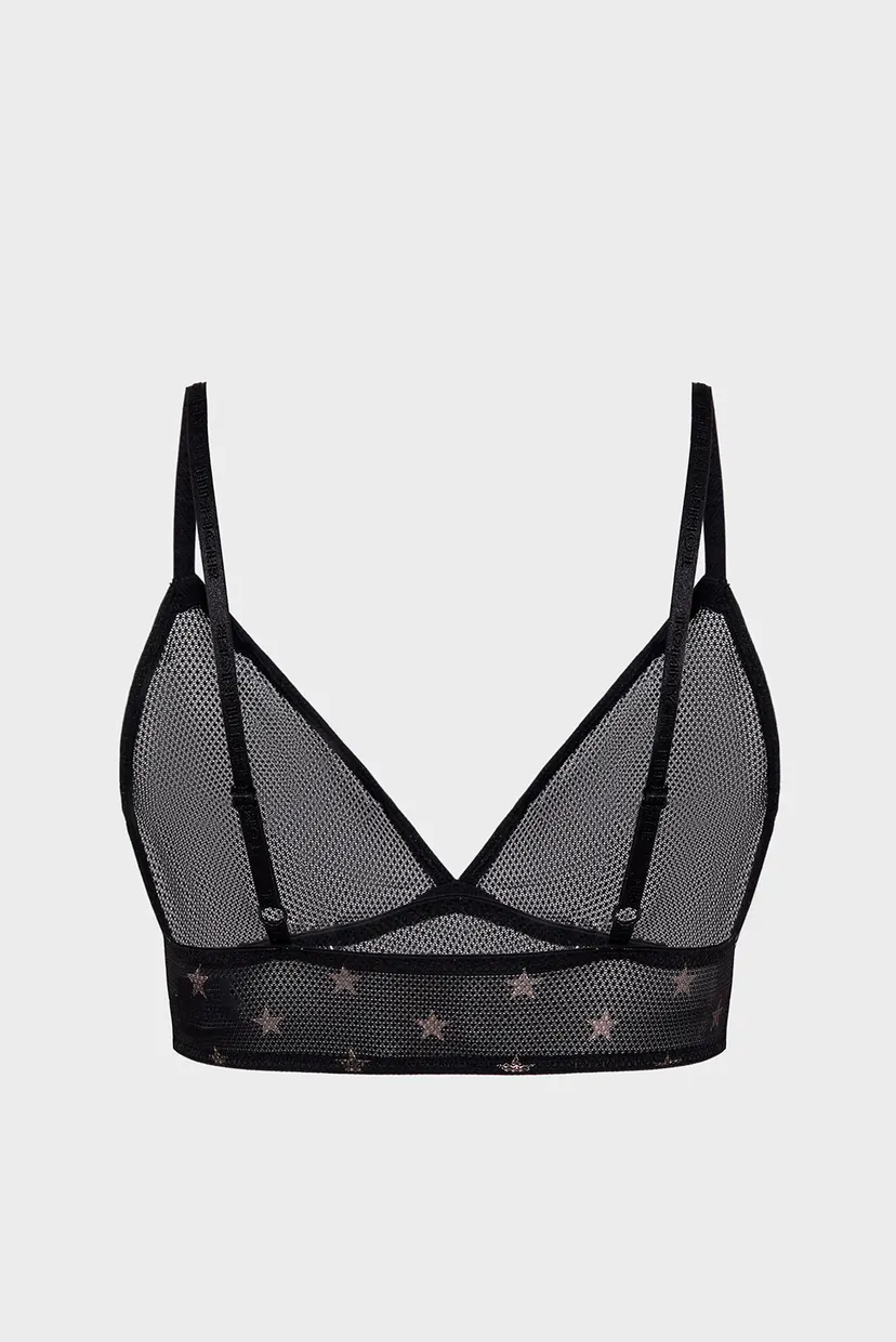Жіночий чорний бюстгальтер з візерунком LONGLINE TRIANGLE (EXT. SIZE) 6
