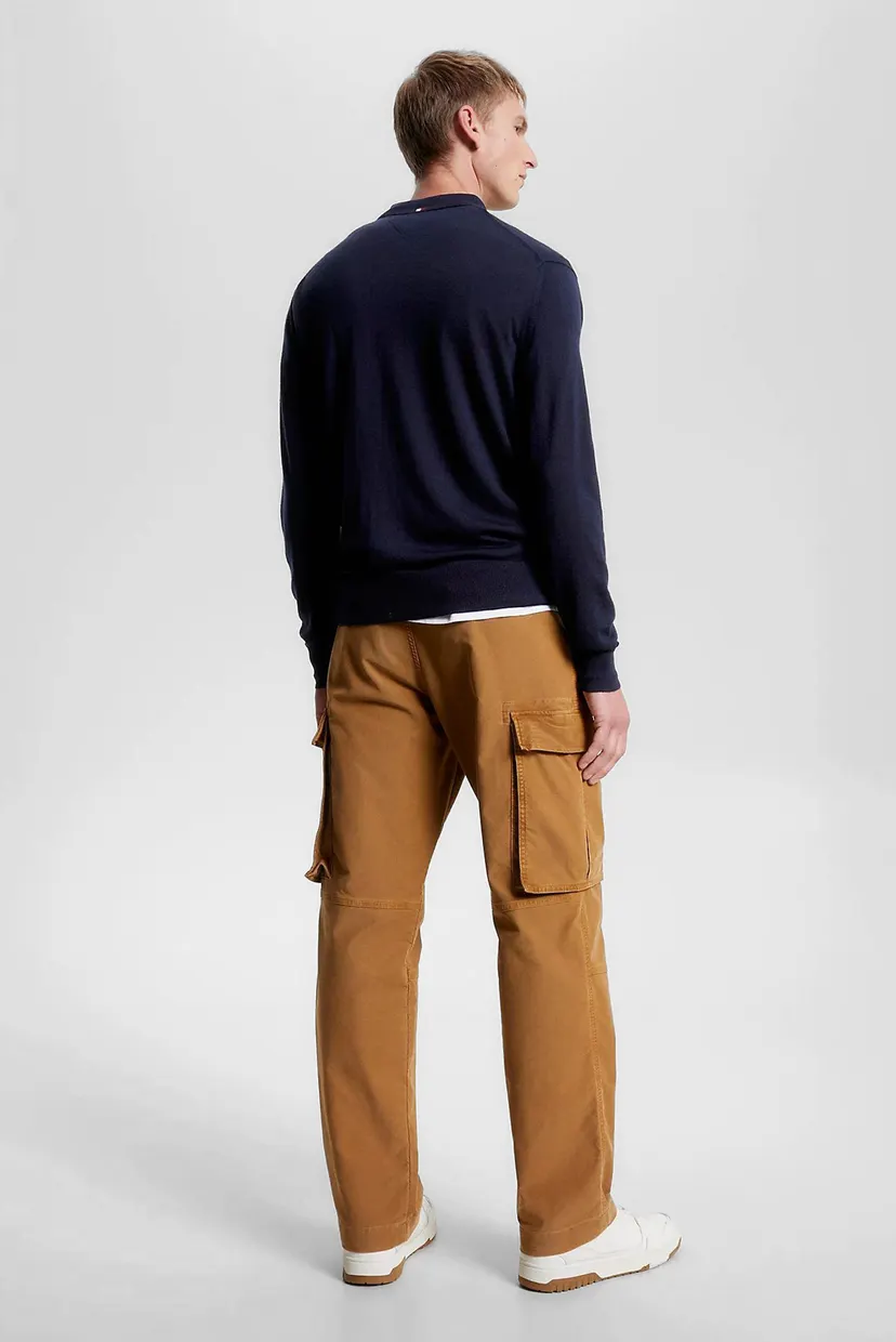 Чоловіче темно-синє вовняне поло FINE GAUGE MERINO POLO LS 3