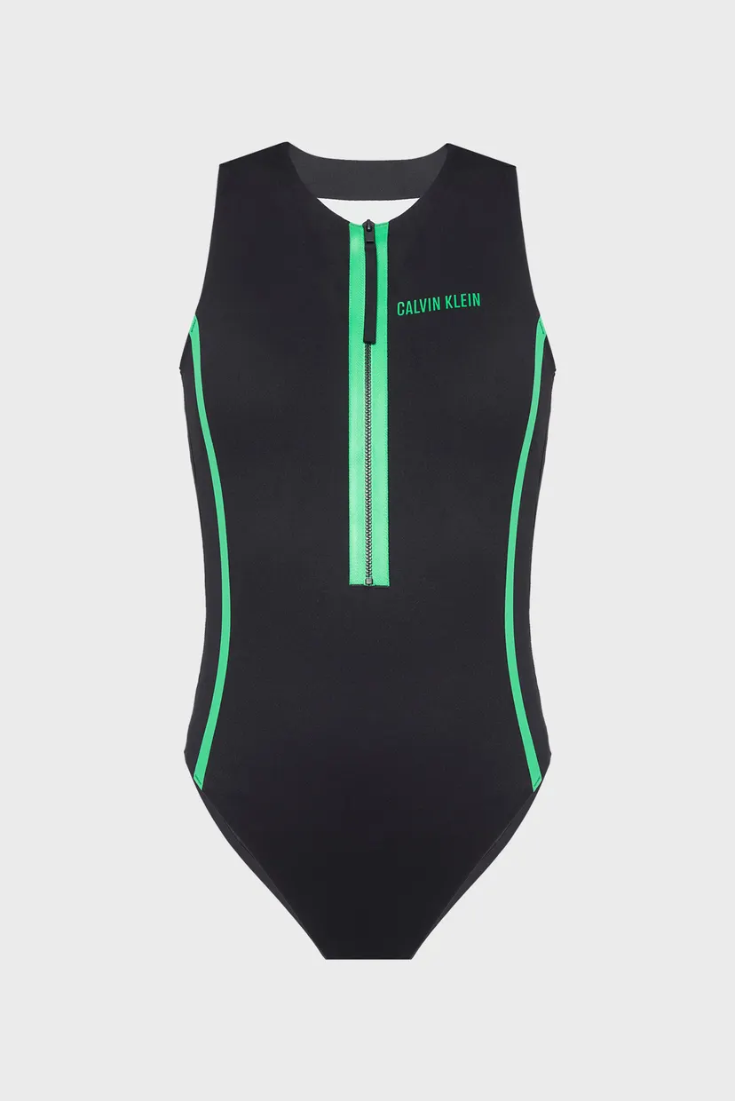 Женский черный купальник PLUNGE NECKLINE ONE PIECE 7
