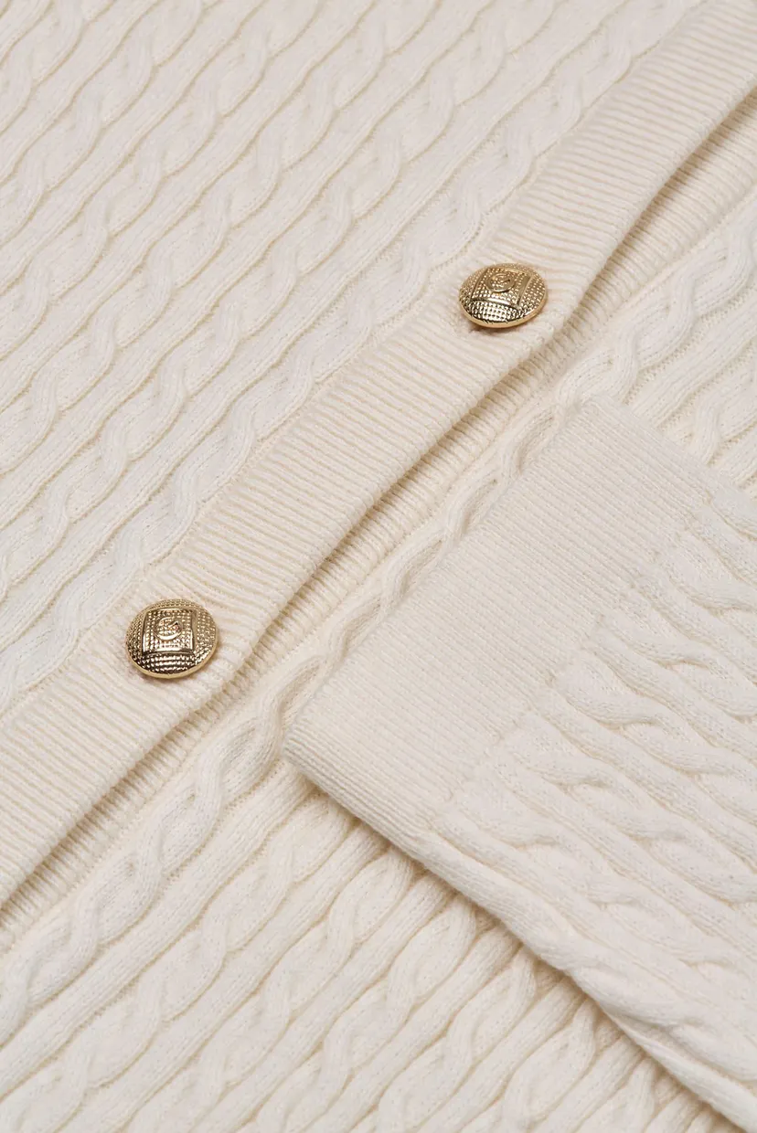 Женский белый кардиган MINI CABLE KNIT 4