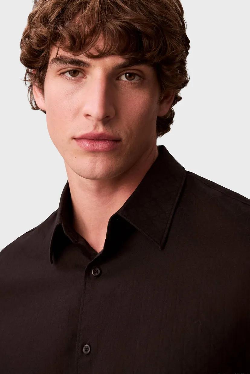 Мужская черная рубашка JACQUARD EASY 4