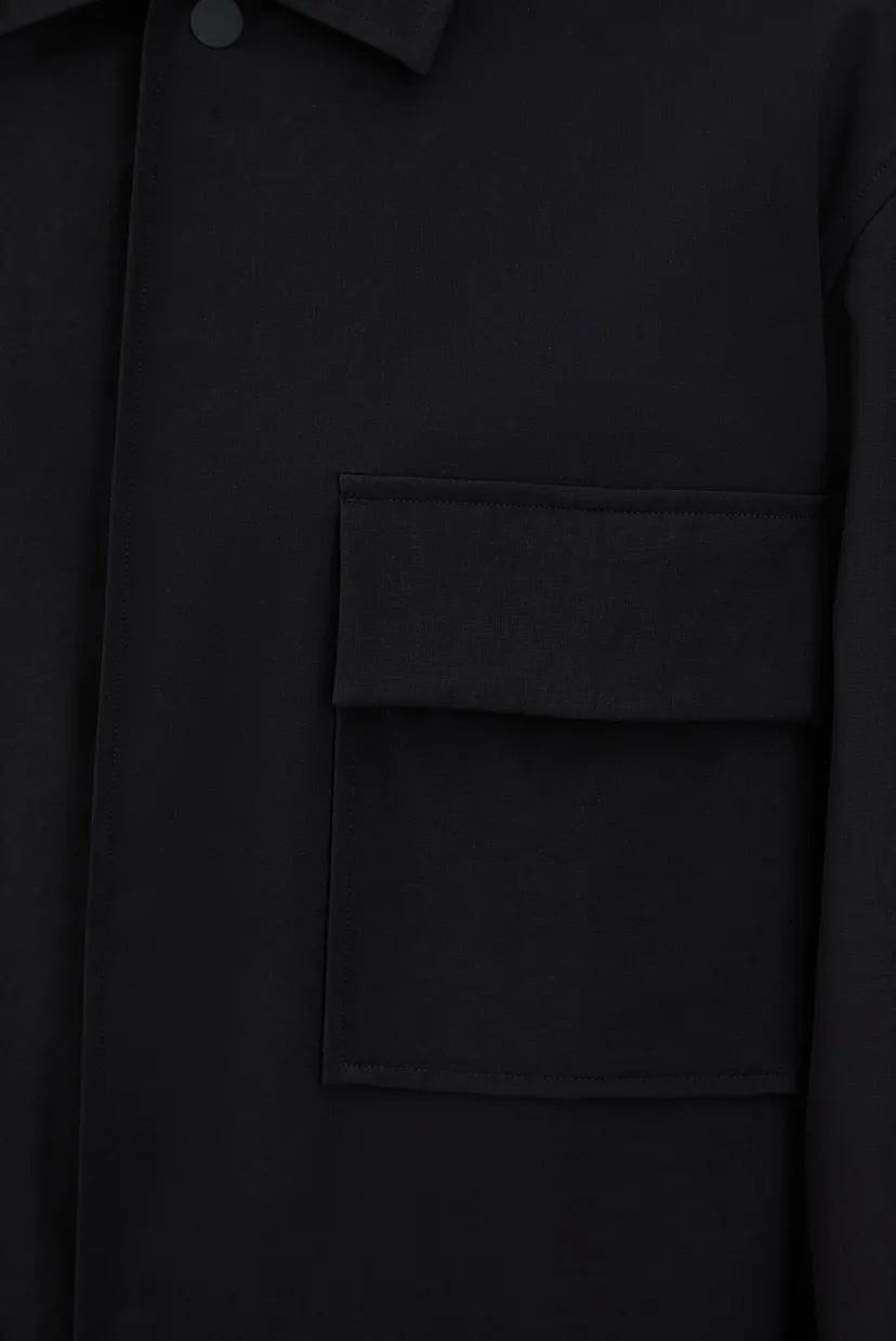 Мужская черная рубашка 4-WAY STRETCH NYLON OVERSHIRT 5