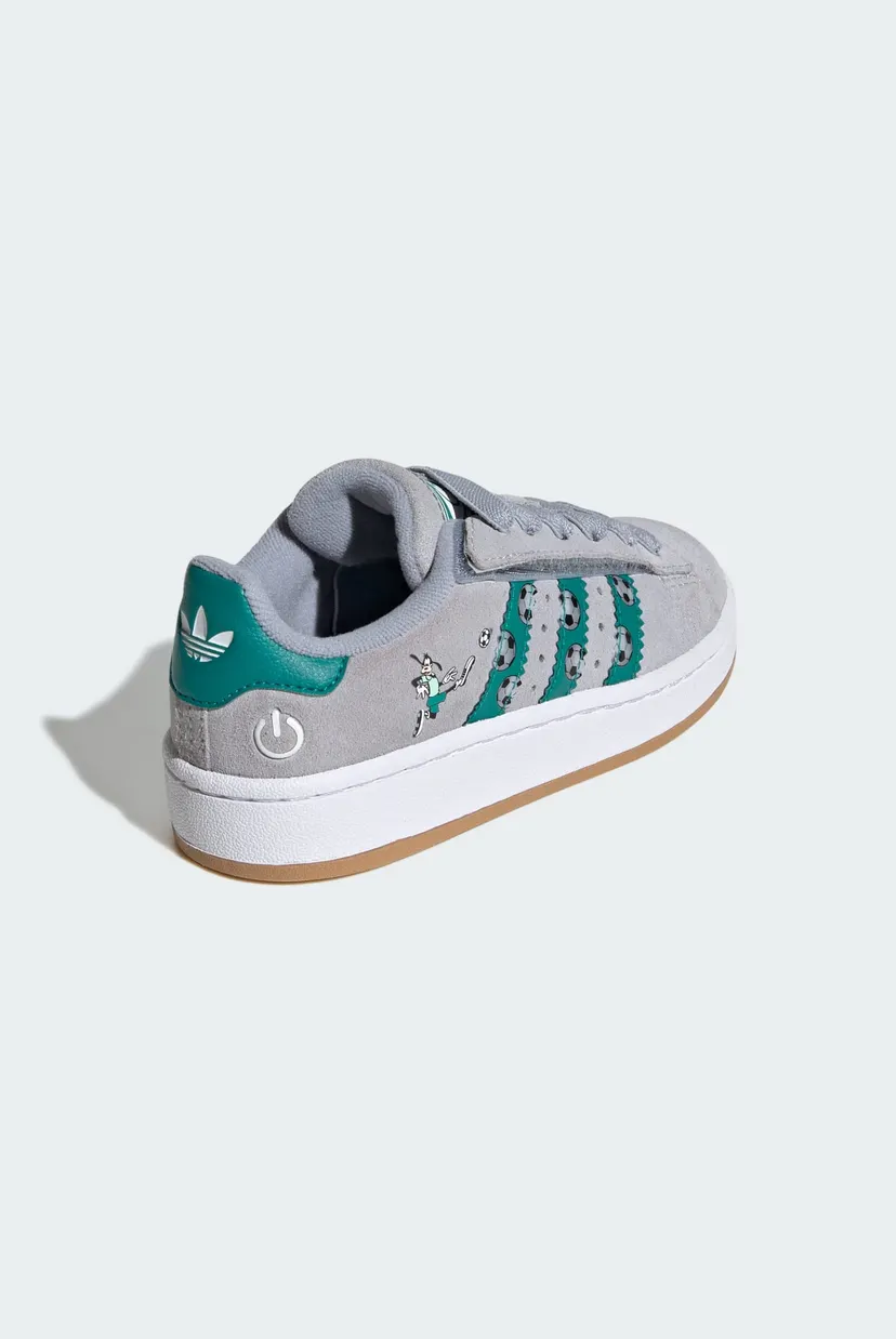 Дитячі сірі замшеві снікерси ADIDAS DISNEY CAMPUS 00s LED LIGHTS COMFORT CLOSURE ELASTIC LACE 5