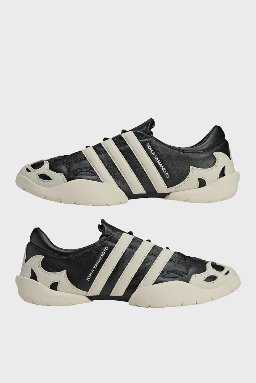 Черные кожаные кроссовки Y-3 Regu 2002 6