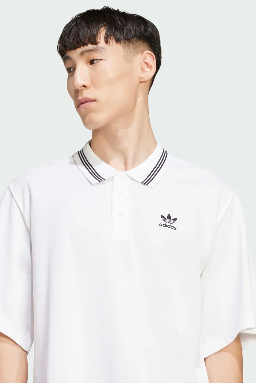 Мужское белое поло adidas Adicolor Loose 4