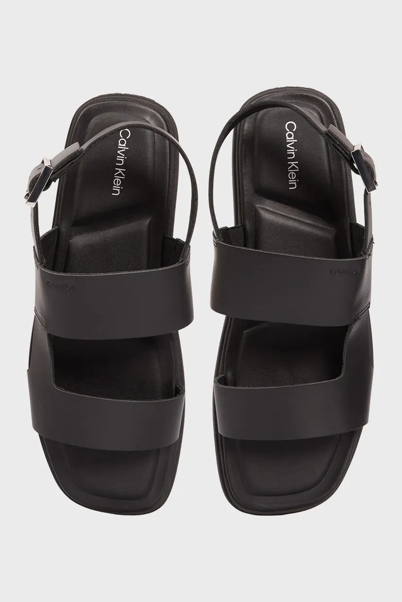 Мужские черные кожаные сандалии BACK STRAP W/ BUCKLE 4