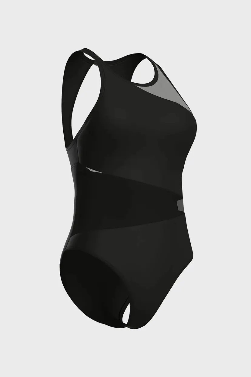 Женский черный купальник MESH ANGLE SWIMSUIT VENT BACK 3