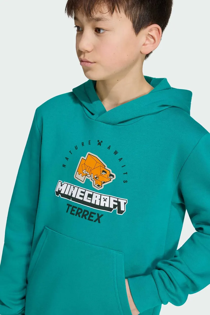 Детское зеленое худи Adidas Minecraft Terrex 7