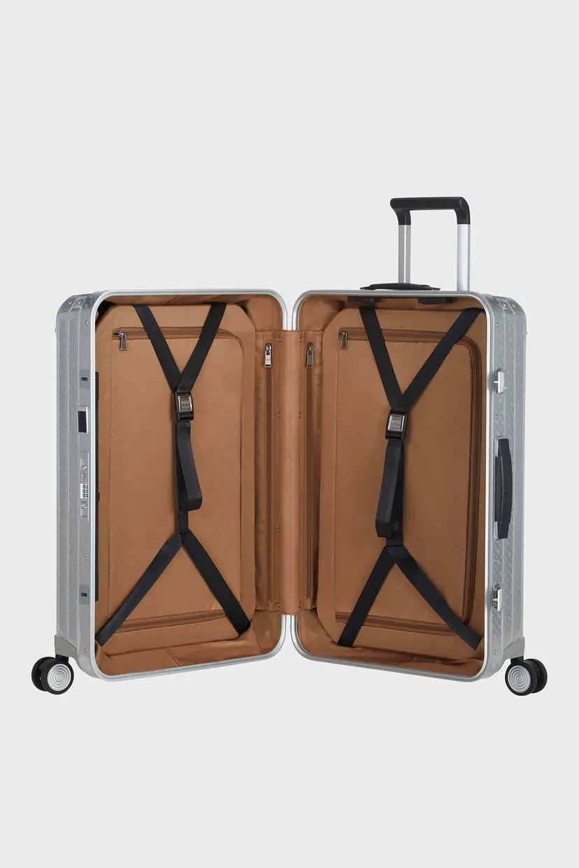 Серебристый чемодан 69 см LITE-BOX ALU / BOSS ALUMINIUM MONOGRAM 4