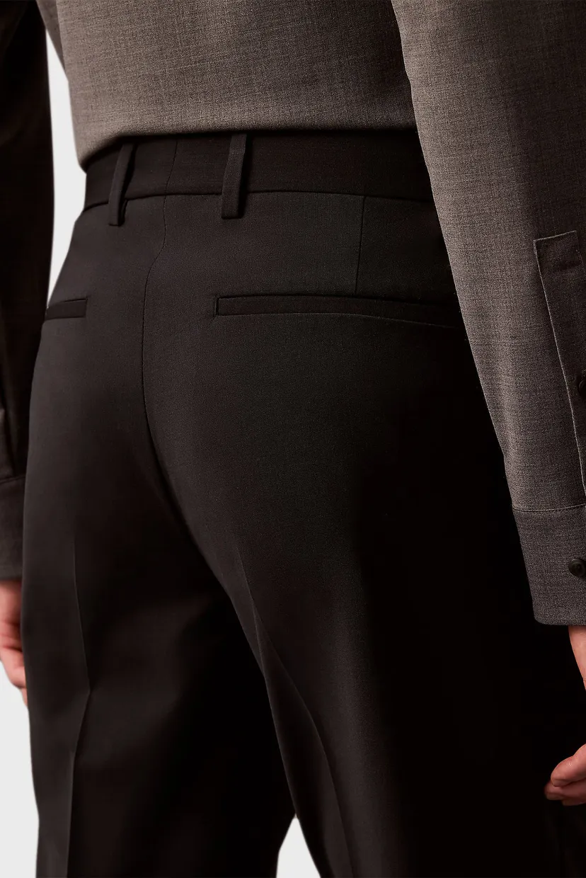 Мужские черные шерстяные брюки REFINED WOOL BLEND SLIM 4