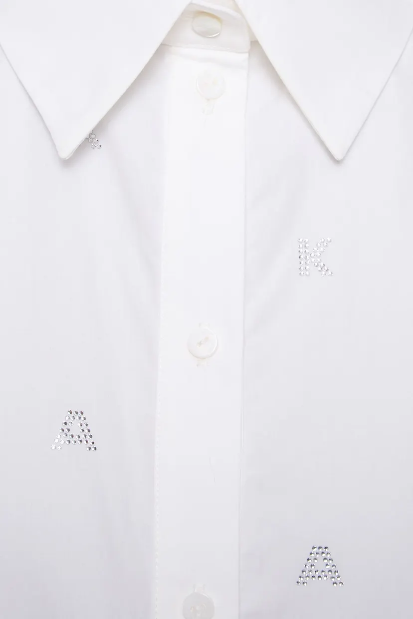 Женская белая рубашка RHINESTONE 3