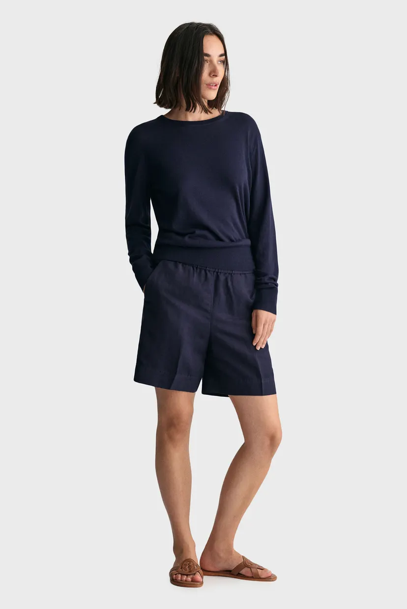Женские темно-синие льняные шорты REL LINEN BLEND PULL ON 4