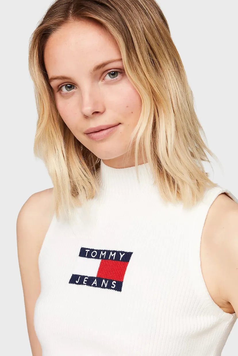 Жіночий білий топ TJW SL RIB CENTER FLAG MOCKNECK 4