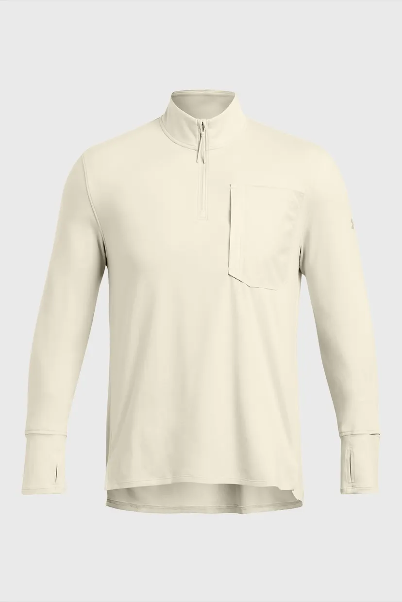 Мужской бежевый лонгслив UA TRAIL RUN QUARTER ZIP 4