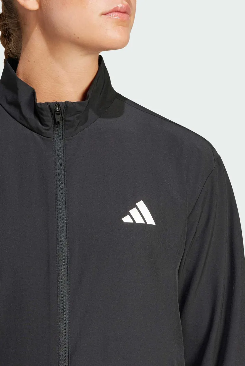 Женская черная спортивная кофта Train Essentials 3-Stripes Woven Warm-Up Jack 4