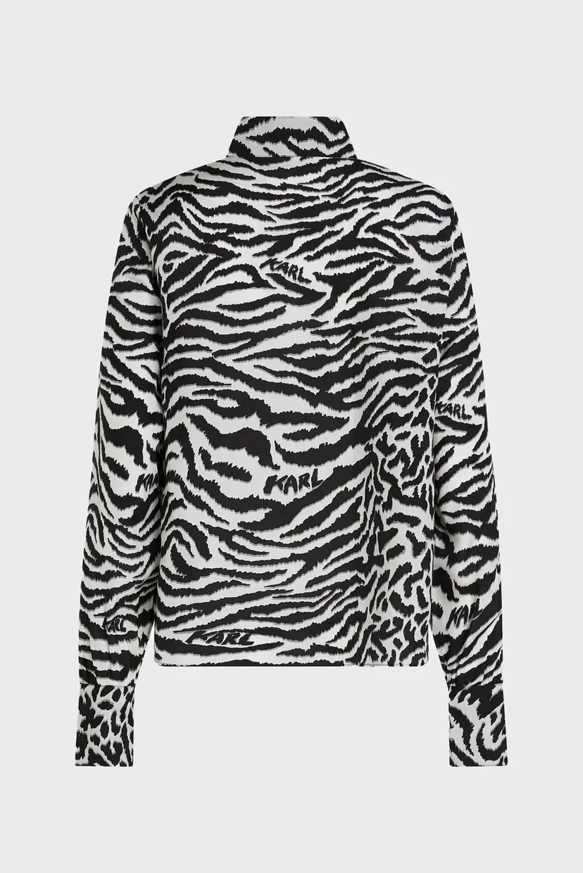 Женская шелковая блуза с узором ANIMAL PRINT SILK SHIRT 6