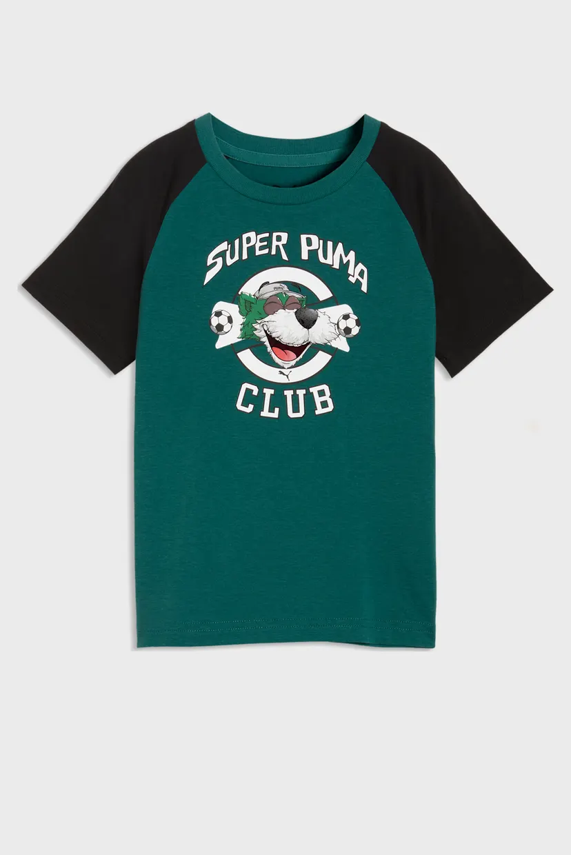 Дитяча зелена футболка Super PUMA Graphic Tee Kids 4