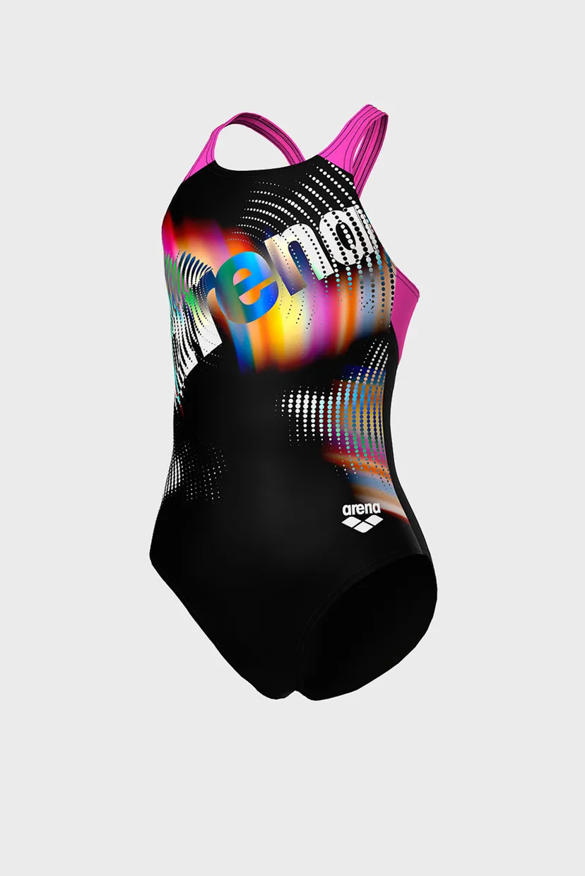 Дитячий чорний купальник LIT LOGO SWIMSUIT V BACK L 8