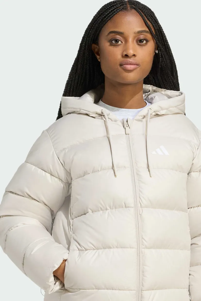 Жіноча біла куртка Essentials CLIMAWARM Synthetic Down Puffer Hooded 4