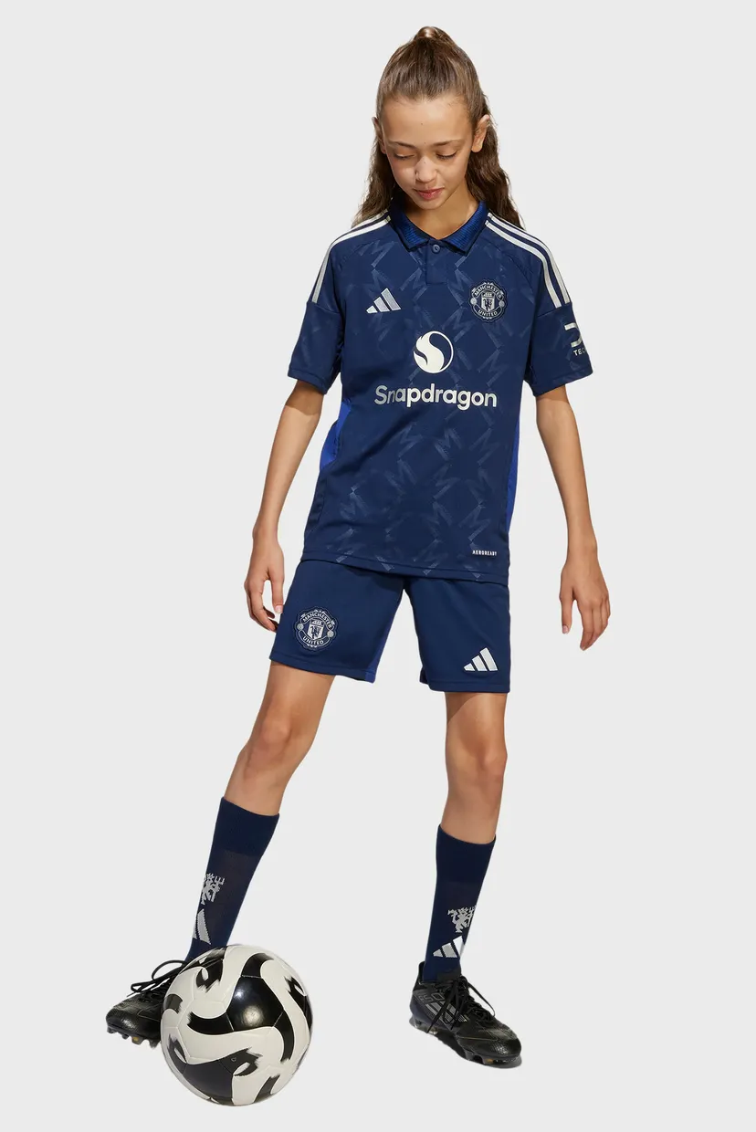 Детская синяя футболка с узором Manchester United 24/25 Away Kids 3