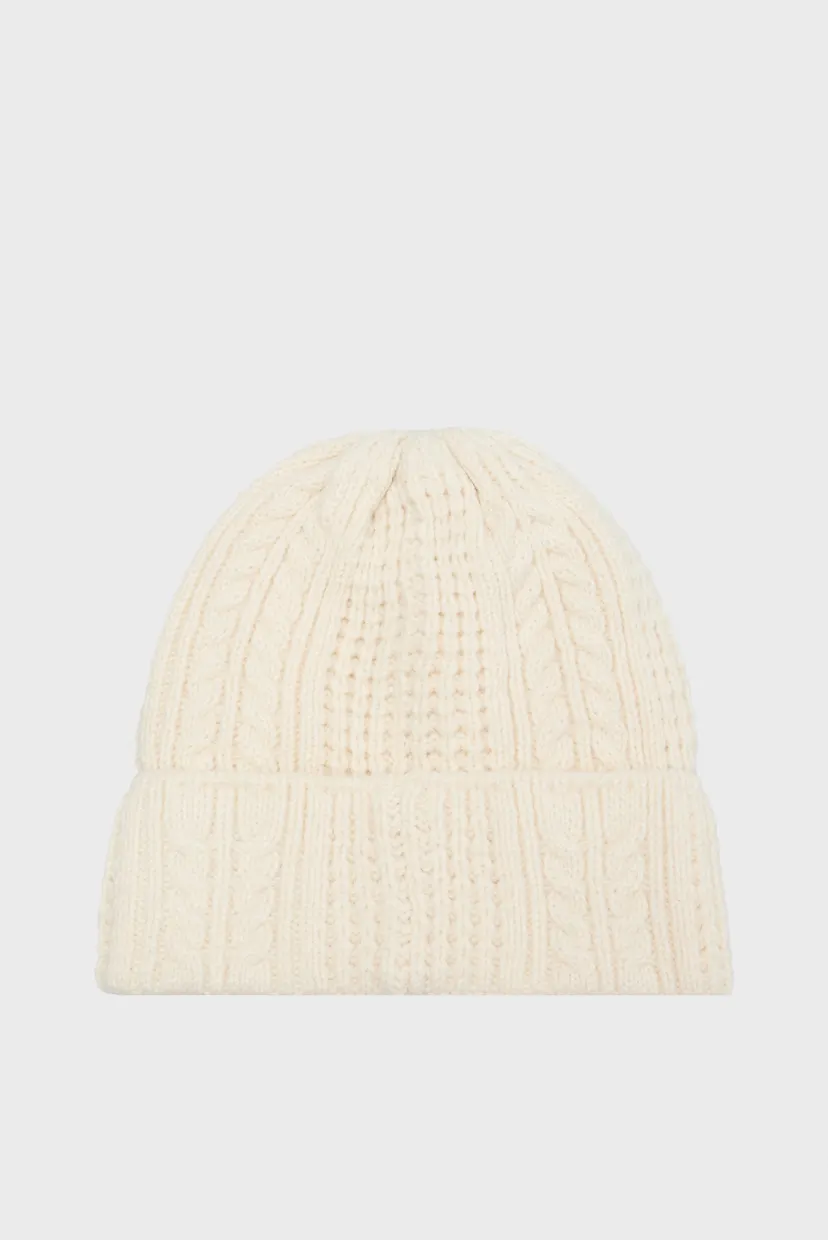 Женская белая шапка W Halftime Cable Knit Beanie 3