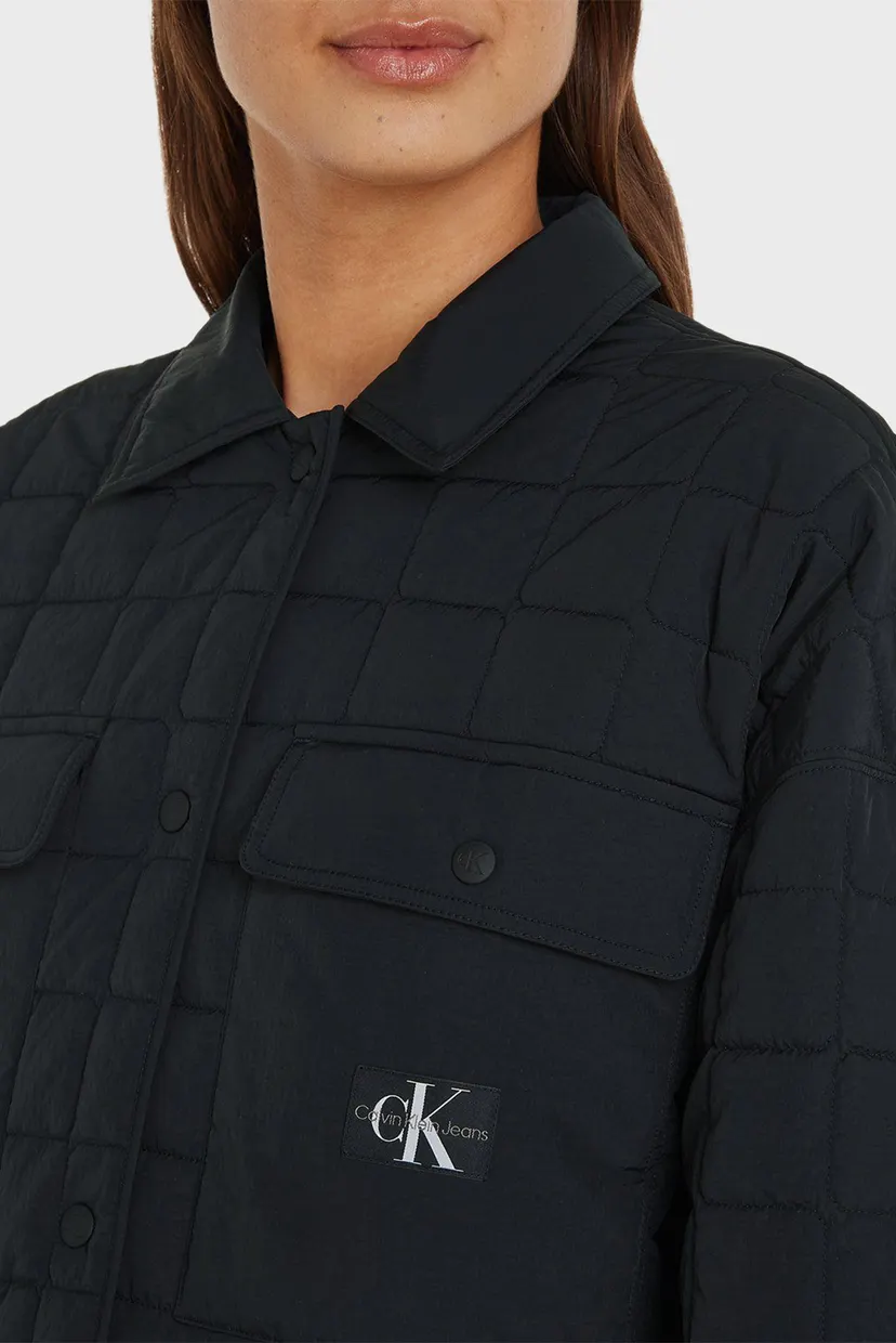 Женская черная куртка LONG QUILTED UTILITY COAT 3