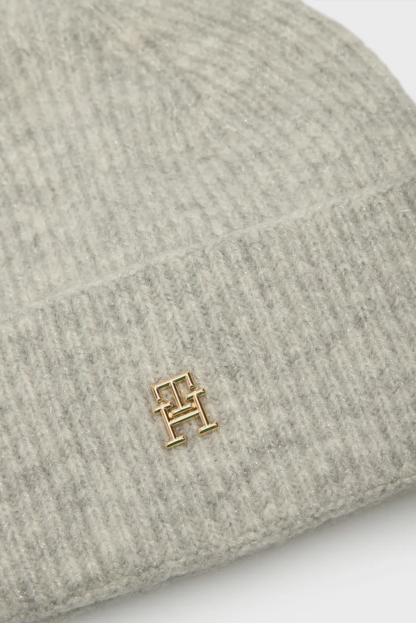 Жіноча сіра шапка TH LUXE BEANIE 4