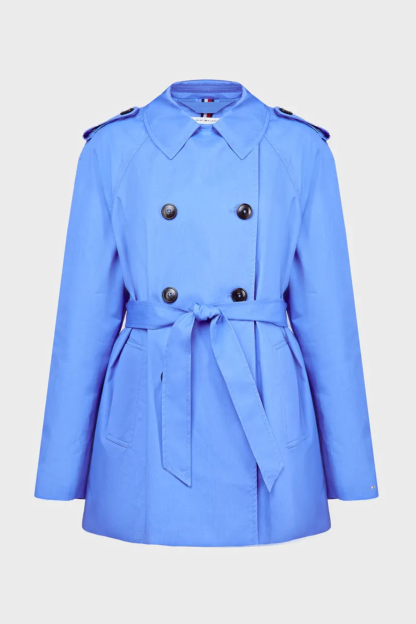 Женский голубой тренч COTTON SHORT TRENCH 6