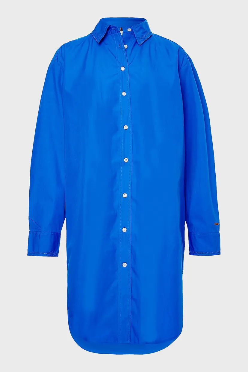 Жіноча синя сукня ORG CO SOLID KNEE SHIRT DRESS 5
