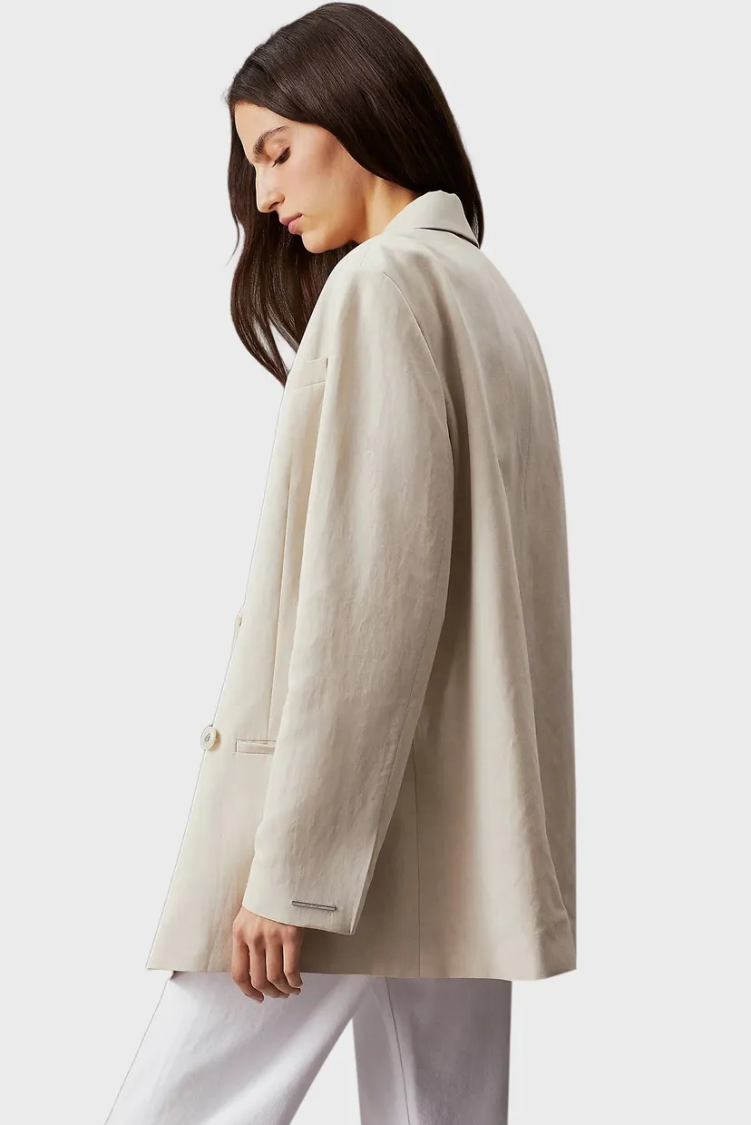 Женский серый жакет LINEN TAILORED RELAXED BLAZER 3