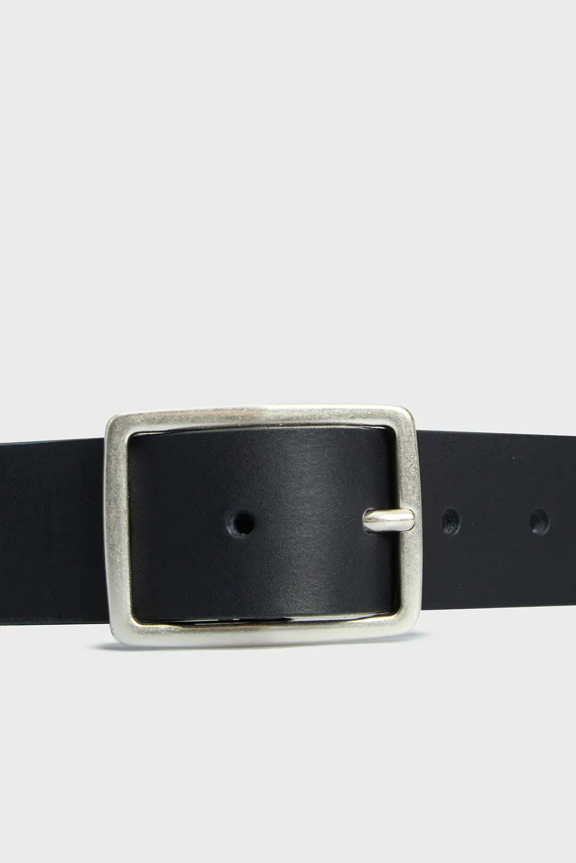 Мужской темно-синий кожаный ремень TH MONOTYPE JEANS BUCKLE 3.5 3