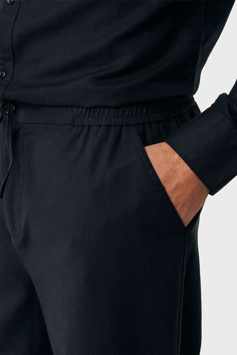 Чоловічі чорні лляні брюки ETHAN Basic linen pants 3