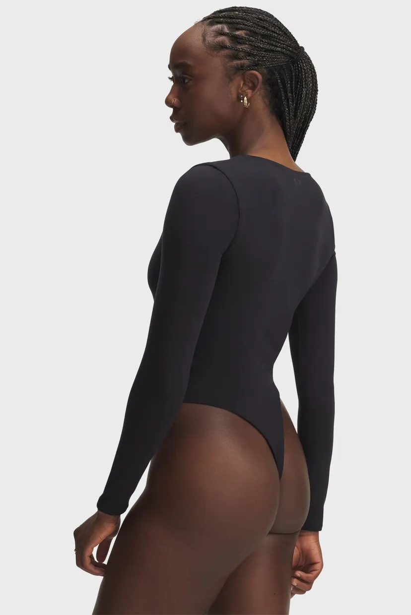 Женское черное боди UA Motion Bodysuit 3