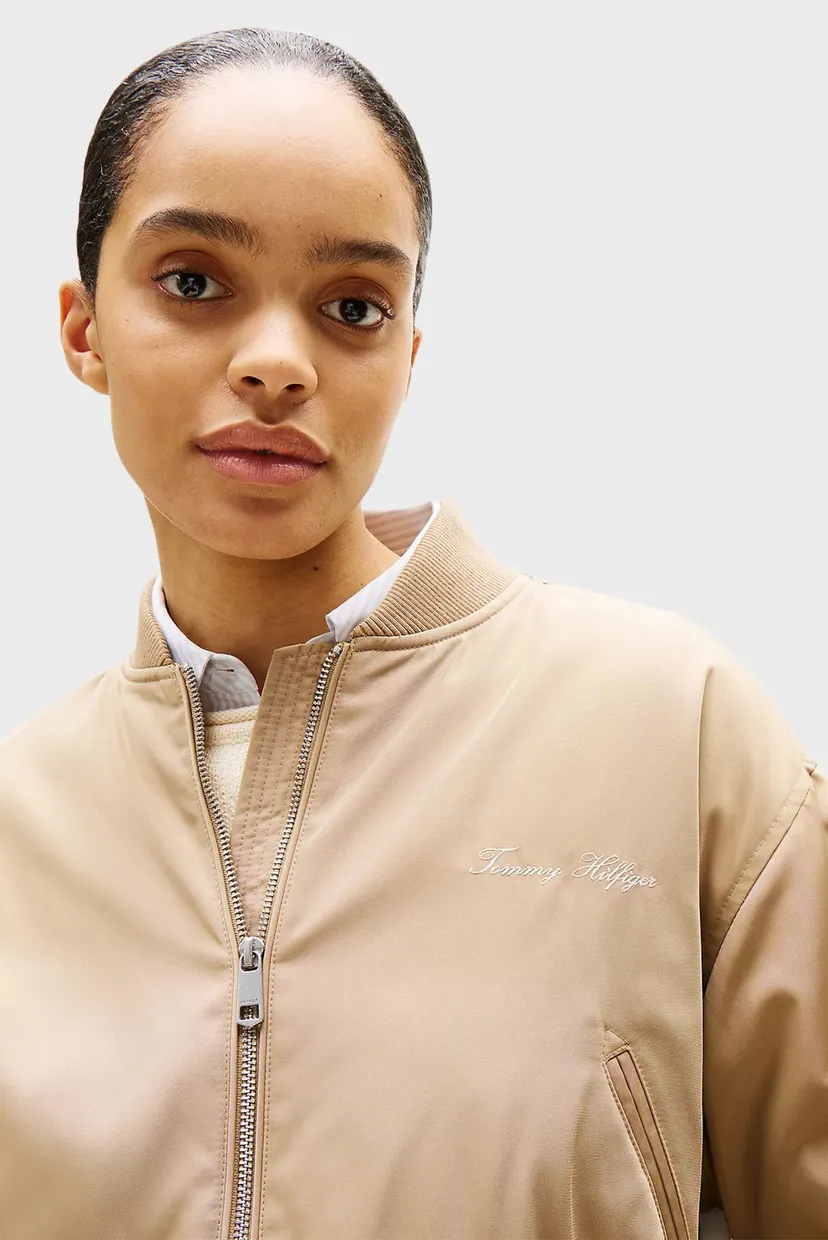 Женский бежевый бомбер NYLON REG CROPPED 4